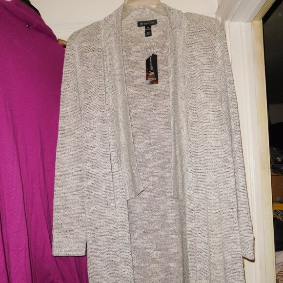 NWT 3x i.n.c duster cardigan black white pattern inc international concepts - Picture 1 of 11